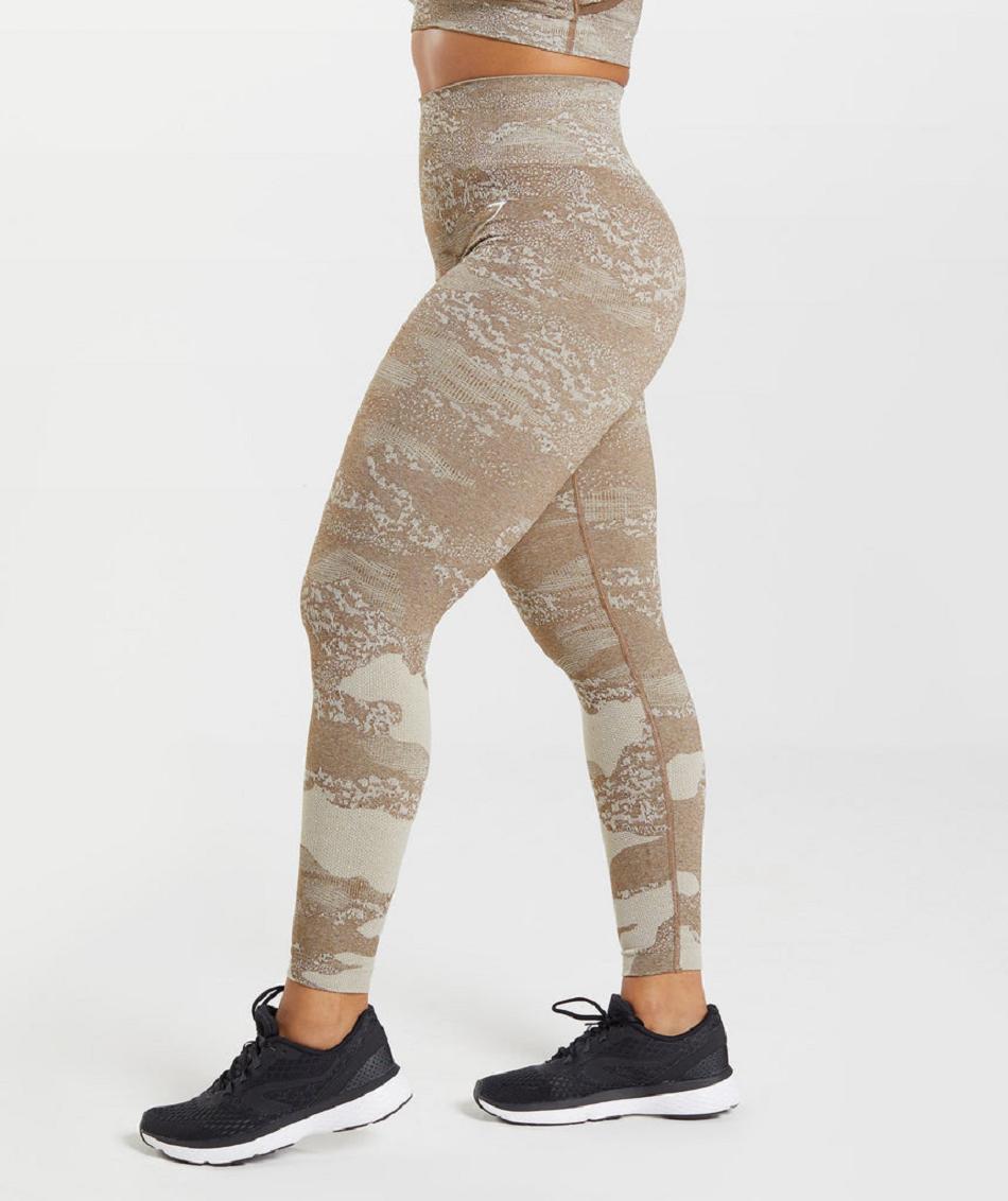 Leggins Gymshark Adapt Camo Seamless Mujer Gris Marrones | CO 2873RVD